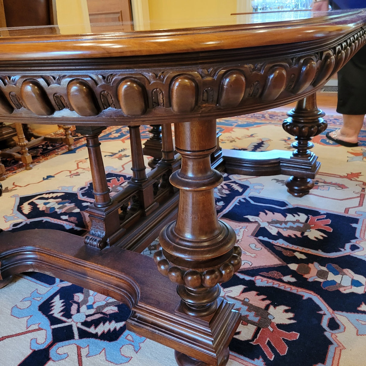 19th Century Belgian Baroque Walnut Banquet Table