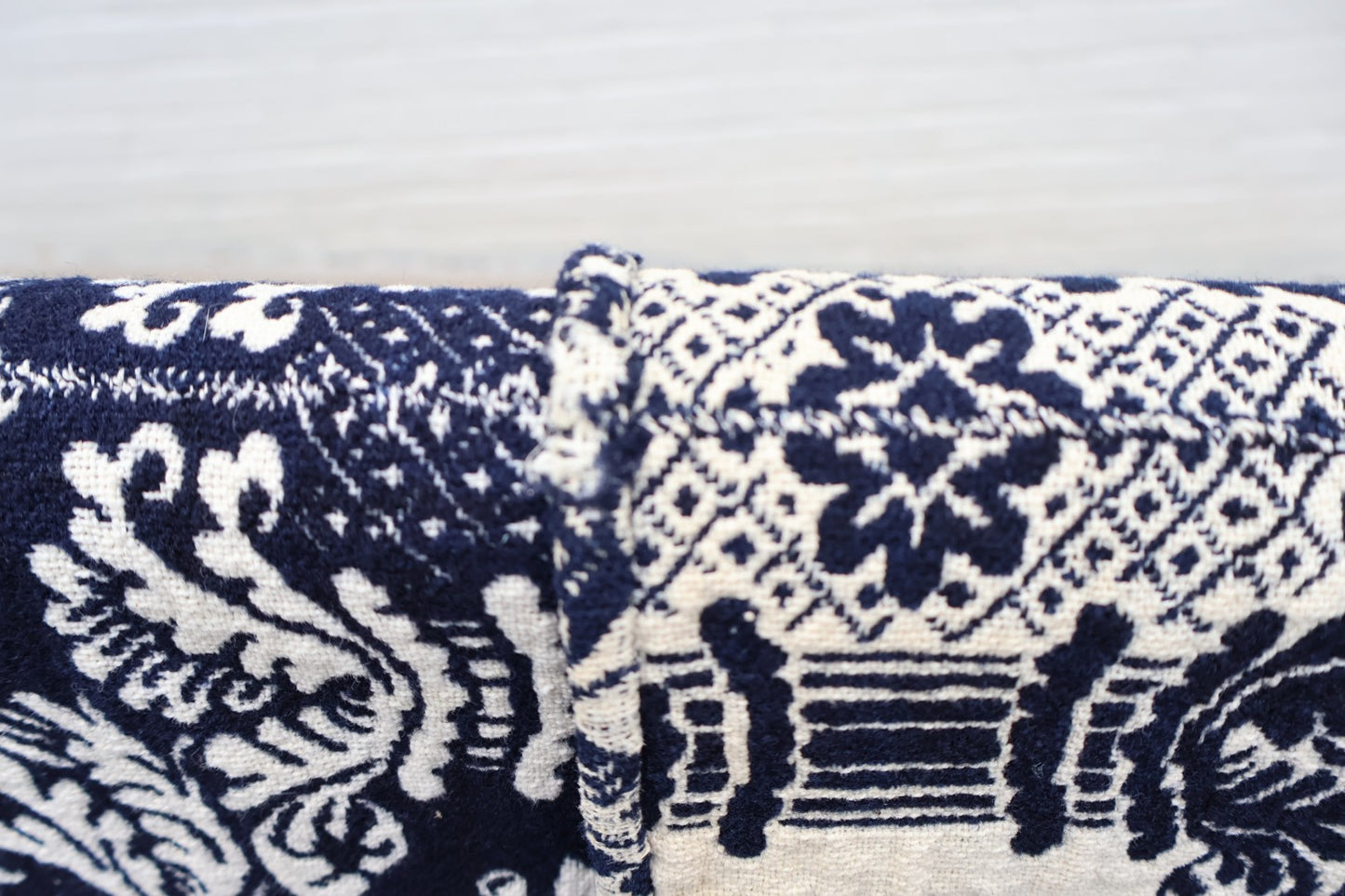 Antique American Reversible Jacquard Coverlet, Wool and Cotton, Dated 1848