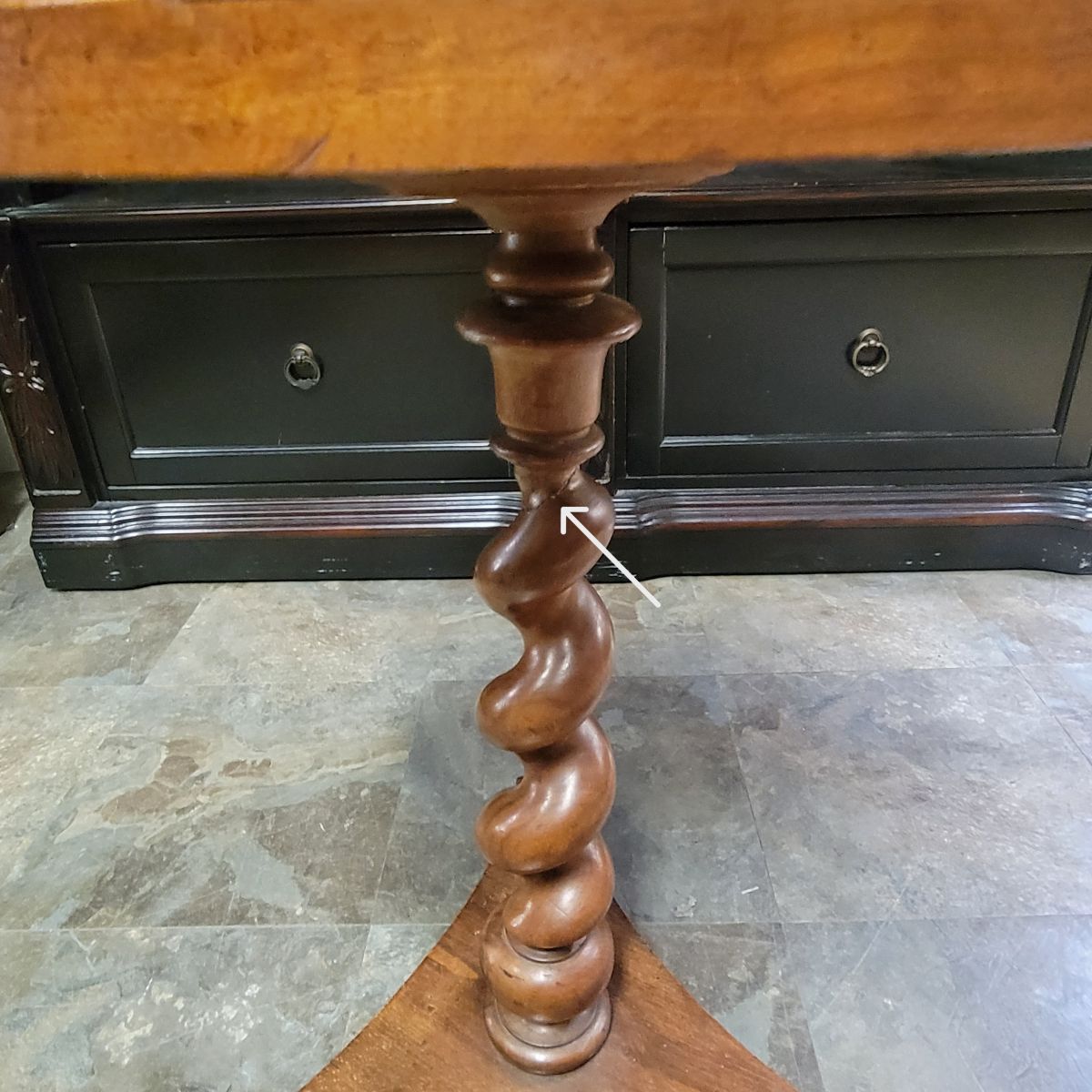 19th-Century English Barley Twist Side Table