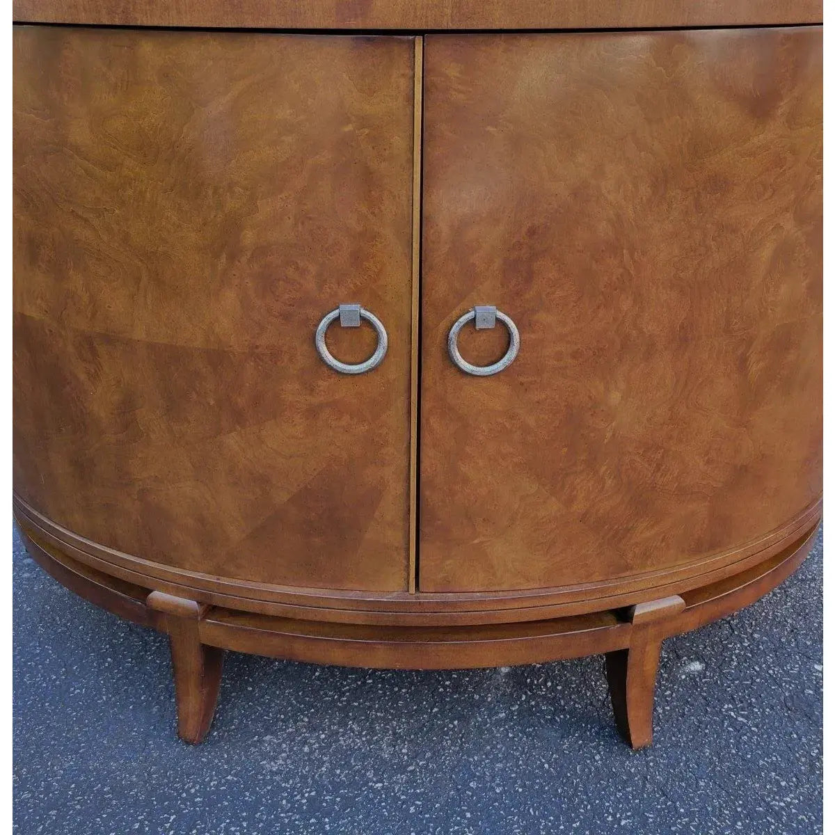 Century Furniture Omni Collection Burl Walnut Demilune Cabinet