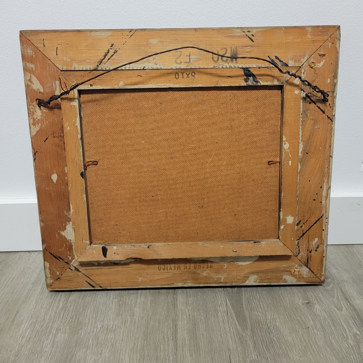 Vintage Signed Marine Oil Painting of a Clipper Ship at Sea in Distressed Frame