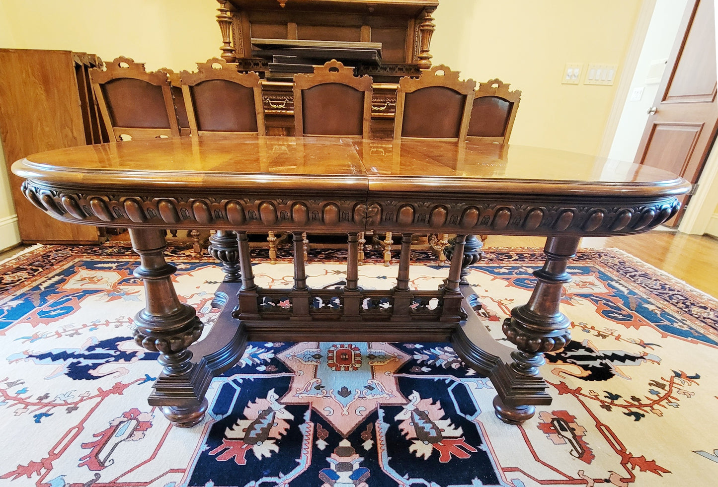 19th Century Belgian Baroque Walnut Banquet Table