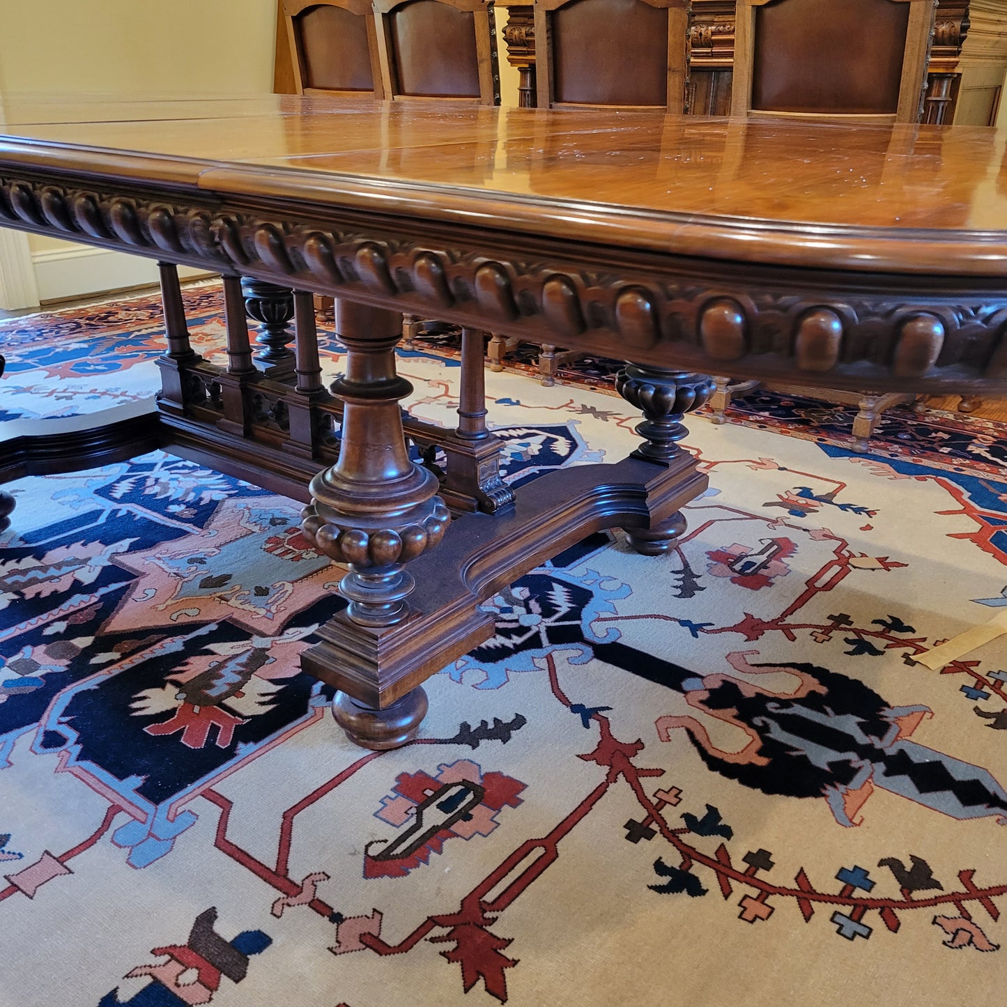 19th Century Belgian Baroque Walnut Banquet Table