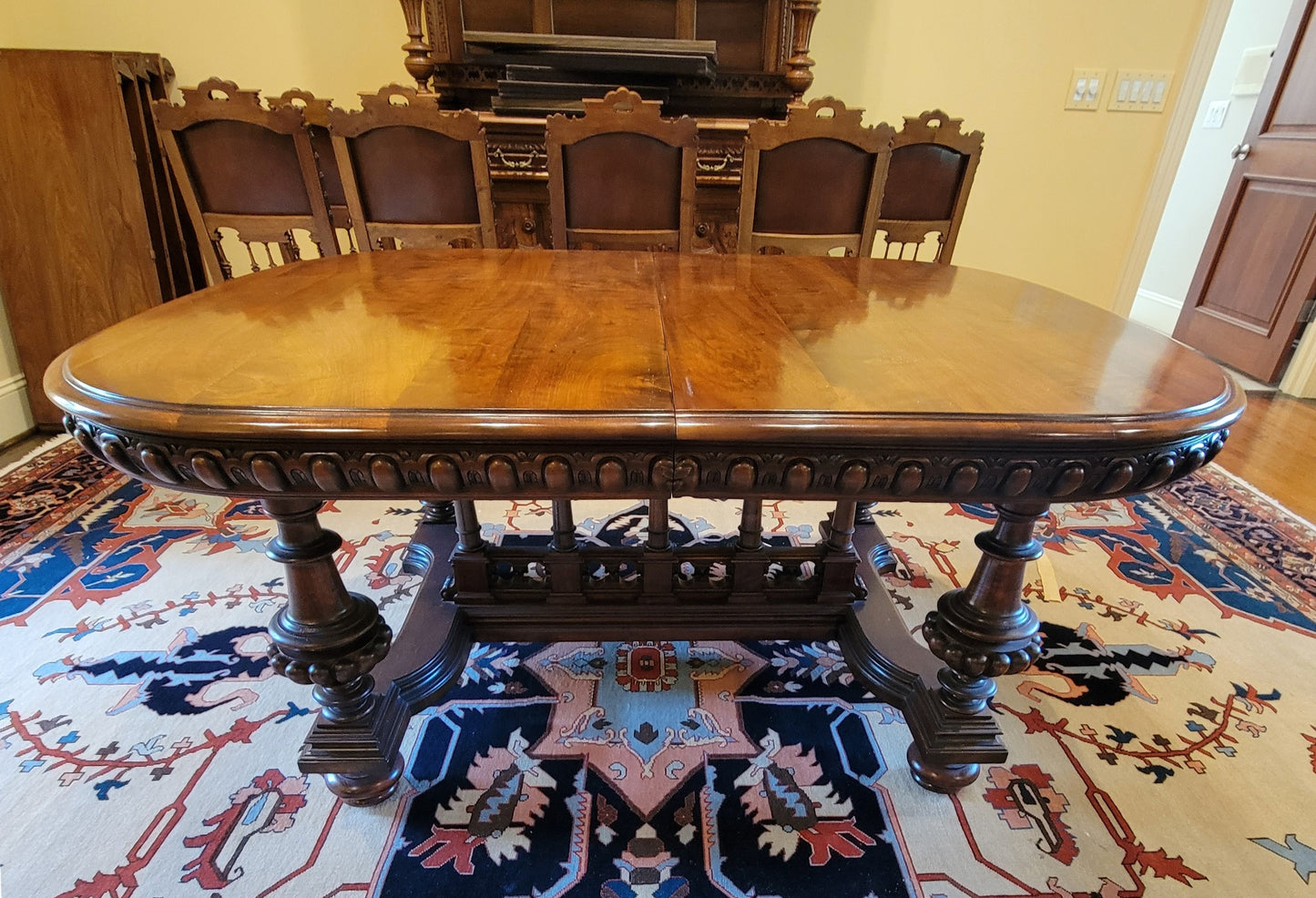19th Century Belgian Baroque Walnut Banquet Table