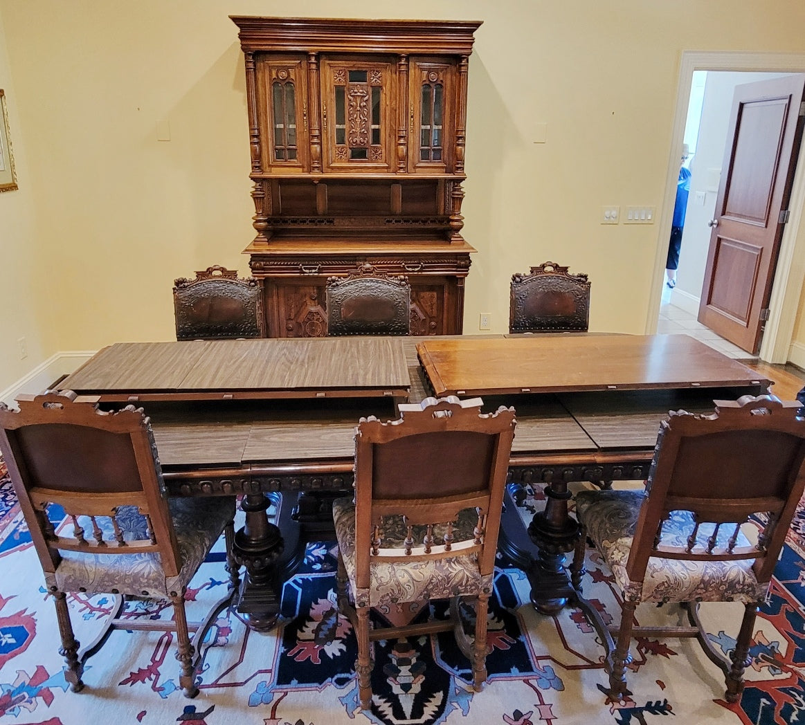 19th Century Belgian Baroque Walnut Banquet Table