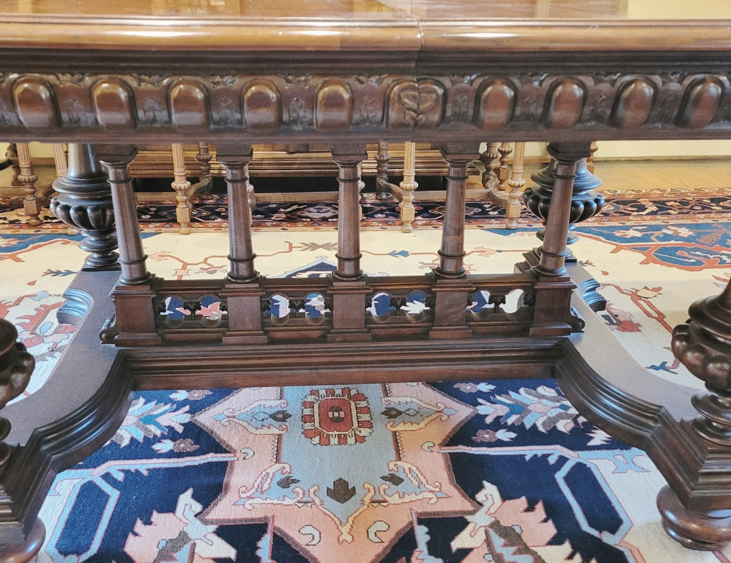 19th Century Belgian Baroque Walnut Banquet Table