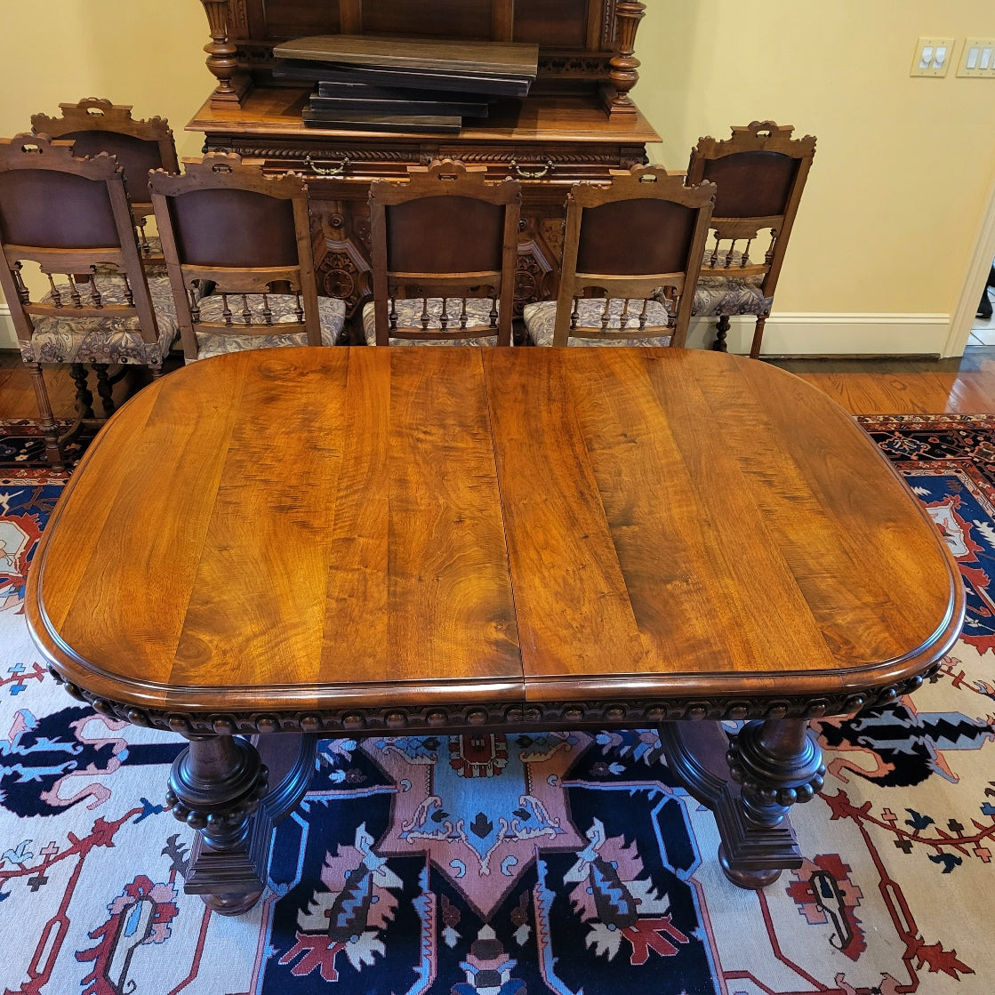 19th Century Belgian Baroque Walnut Banquet Table