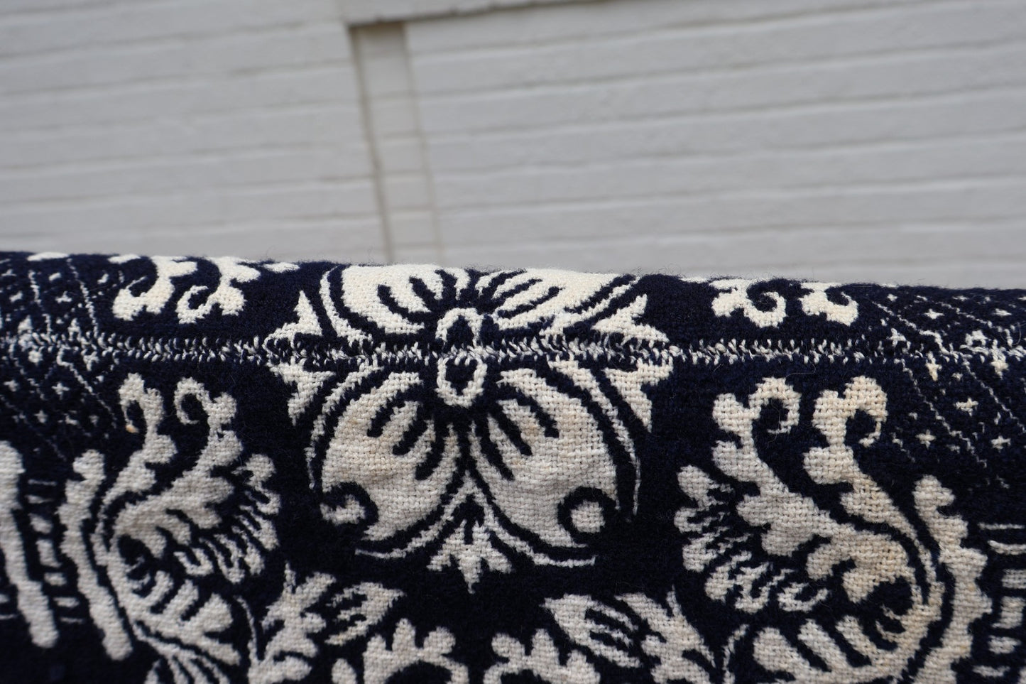 Antique American Reversible Jacquard Coverlet, Wool and Cotton, Dated 1848