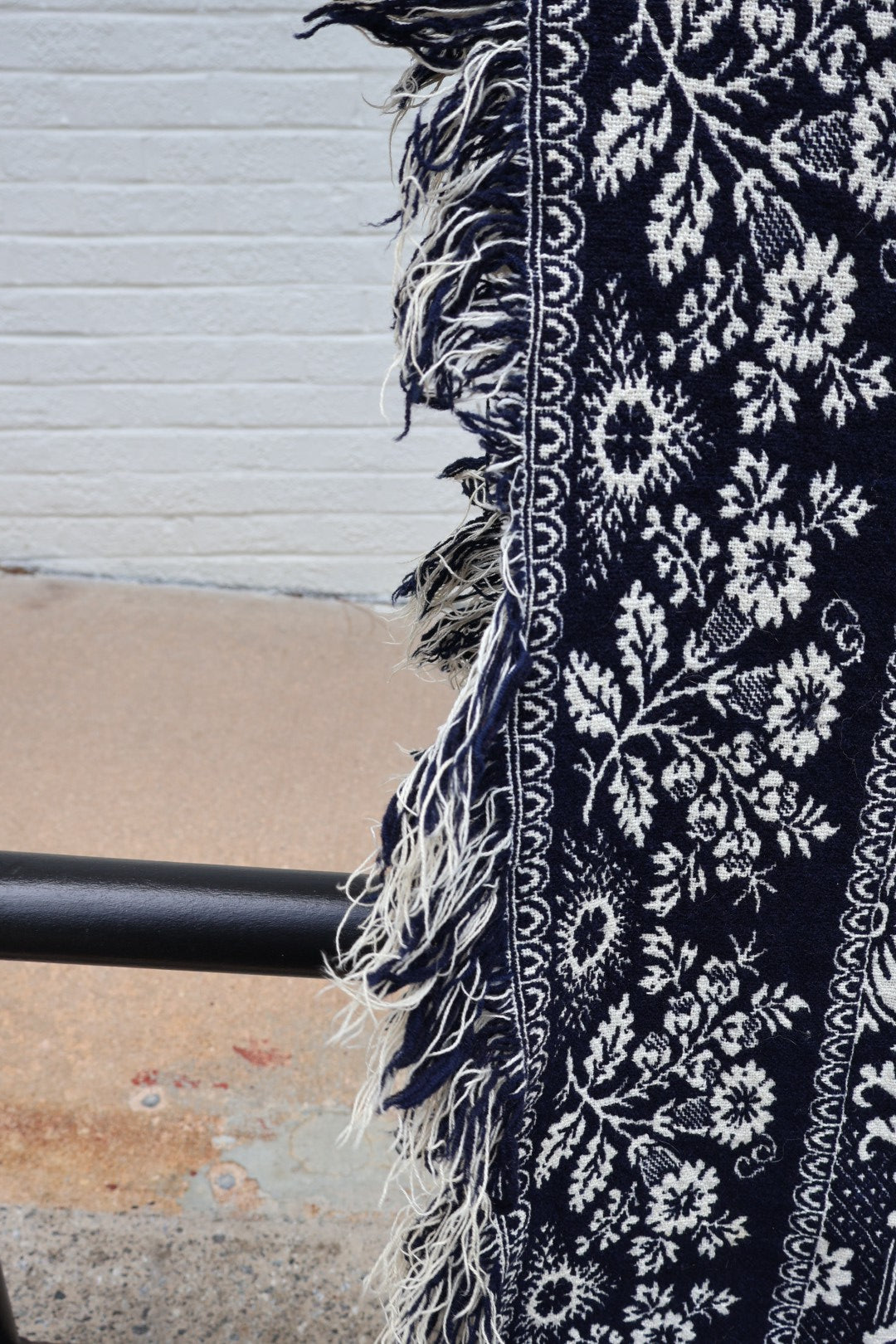 Antique American Reversible Jacquard Coverlet, Wool and Cotton, Dated 1848