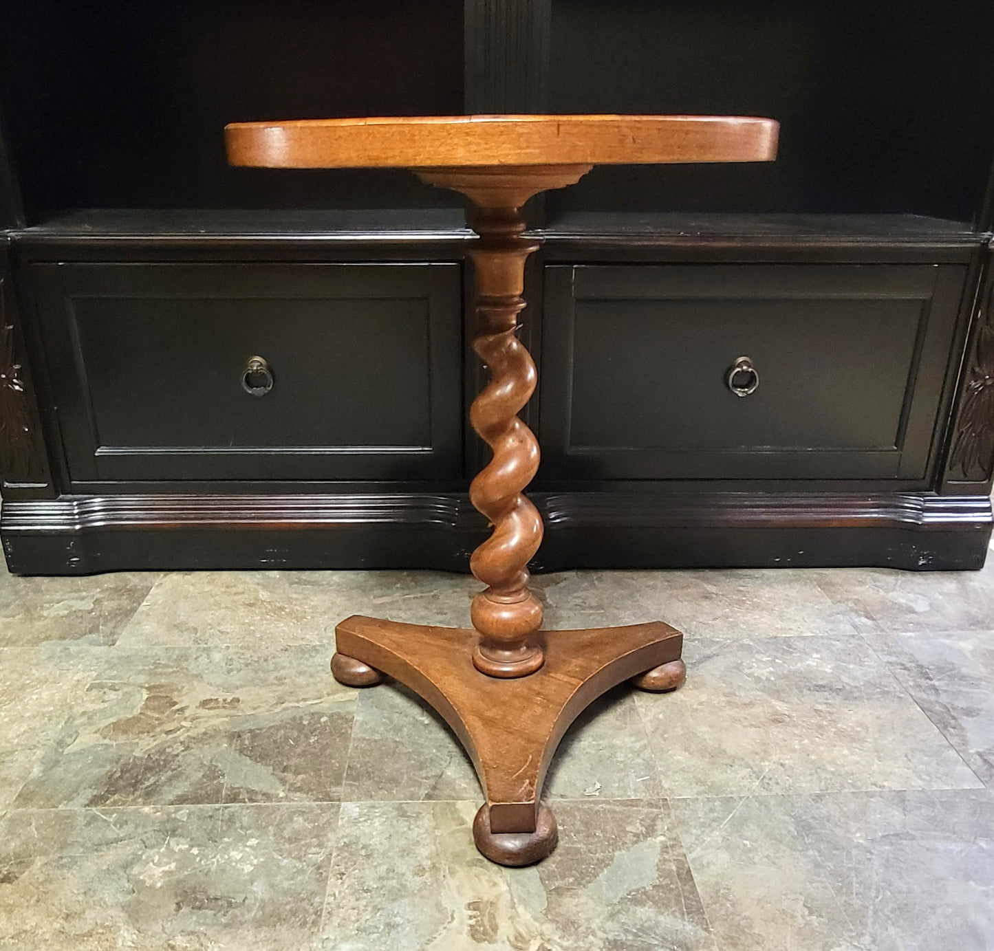 19th-Century English Barley Twist Side Table