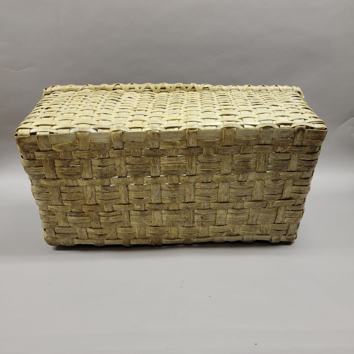 Antique American North Carolina Painted 2 Handled Gathering Basket