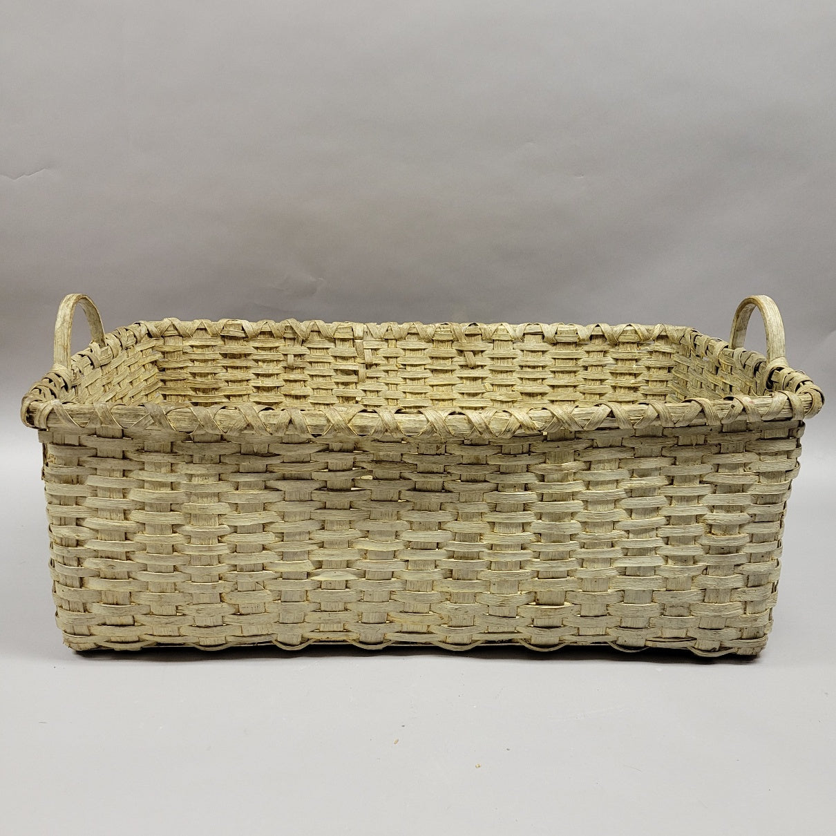 Antique American North Carolina Painted 2 Handled Gathering Basket