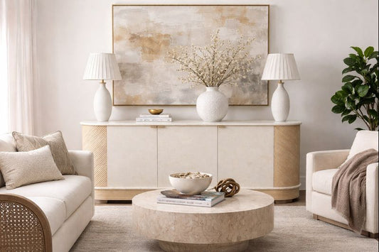 Casa Bique Neoclassical Credenza with Marble Top, Circa 1988–1991