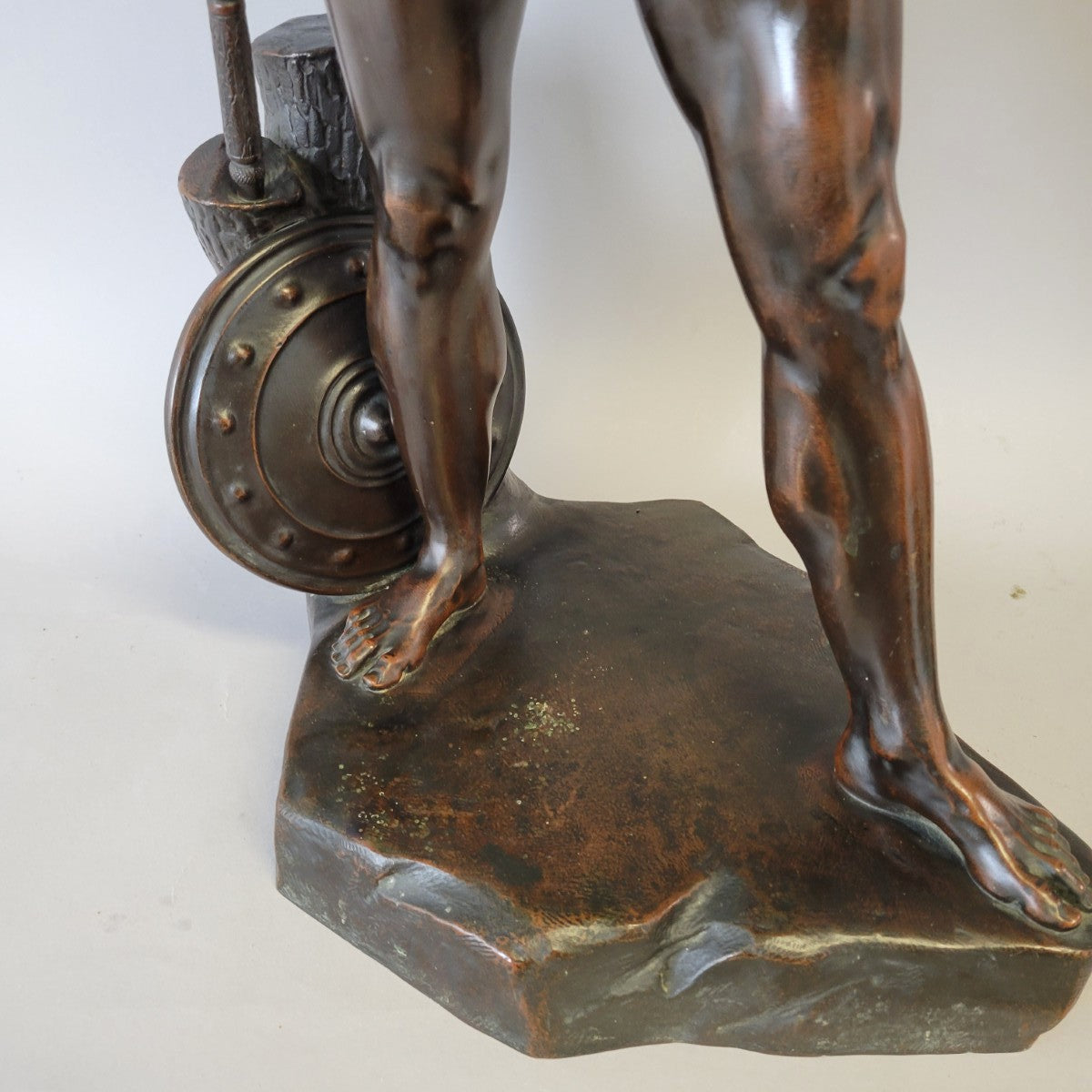 Monumental Victorian Elkington & Co. Electrotype Bronze Warrior Sculpture, England, c. 1860–1880