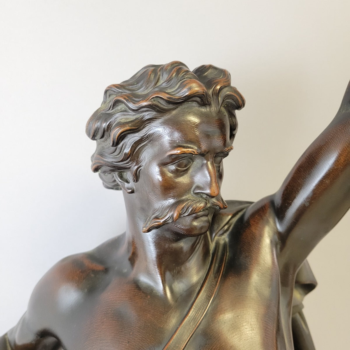 Monumental Victorian Elkington & Co. Electrotype Bronze Warrior Sculpture, England, c. 1860–1880