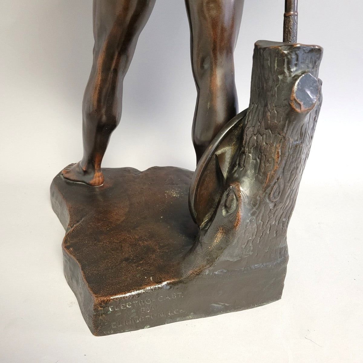 Monumental Victorian Elkington & Co. Electrotype Bronze Warrior Sculpture, England, c. 1860–1880