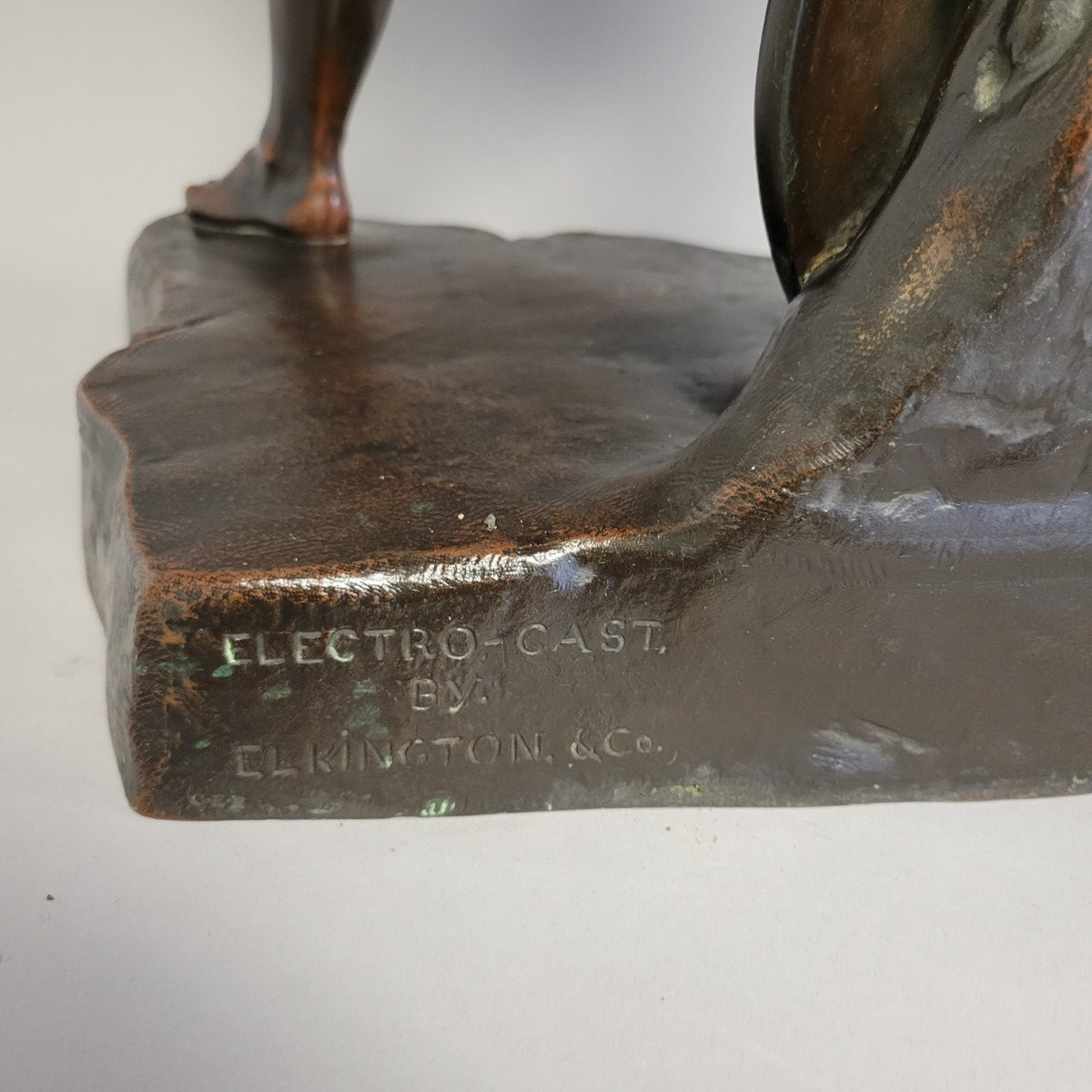 Monumental Victorian Elkington & Co. Electrotype Bronze Warrior Sculpture, England, c. 1860–1880