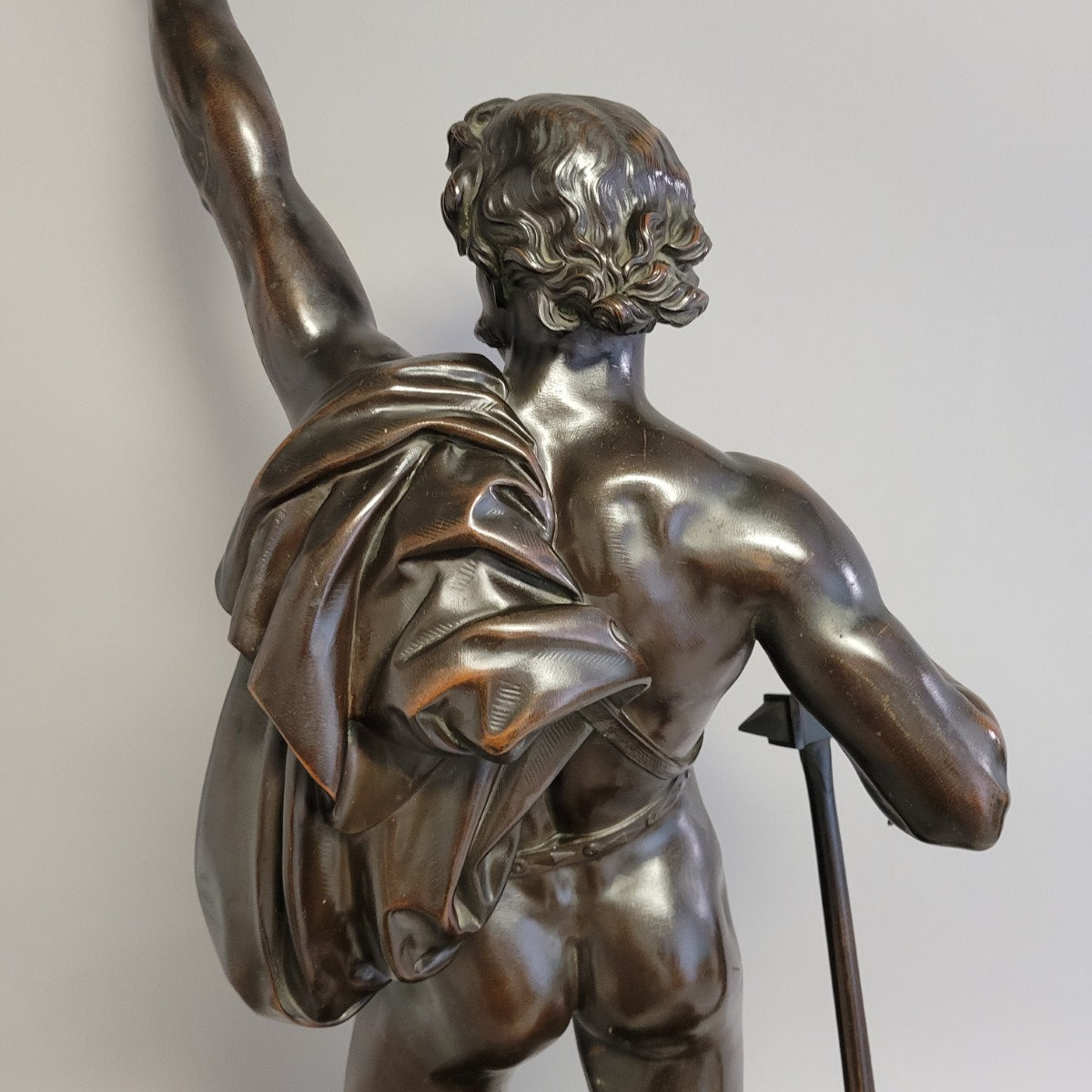 Monumental Victorian Elkington & Co. Electrotype Bronze Warrior Sculpture, England, c. 1860–1880