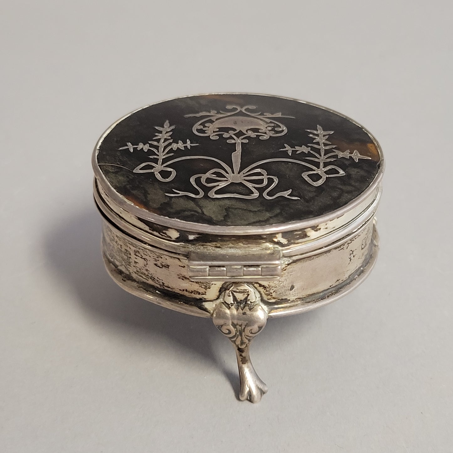 Victorian Sterling Silver & Tortoiseshell Box, London 1888