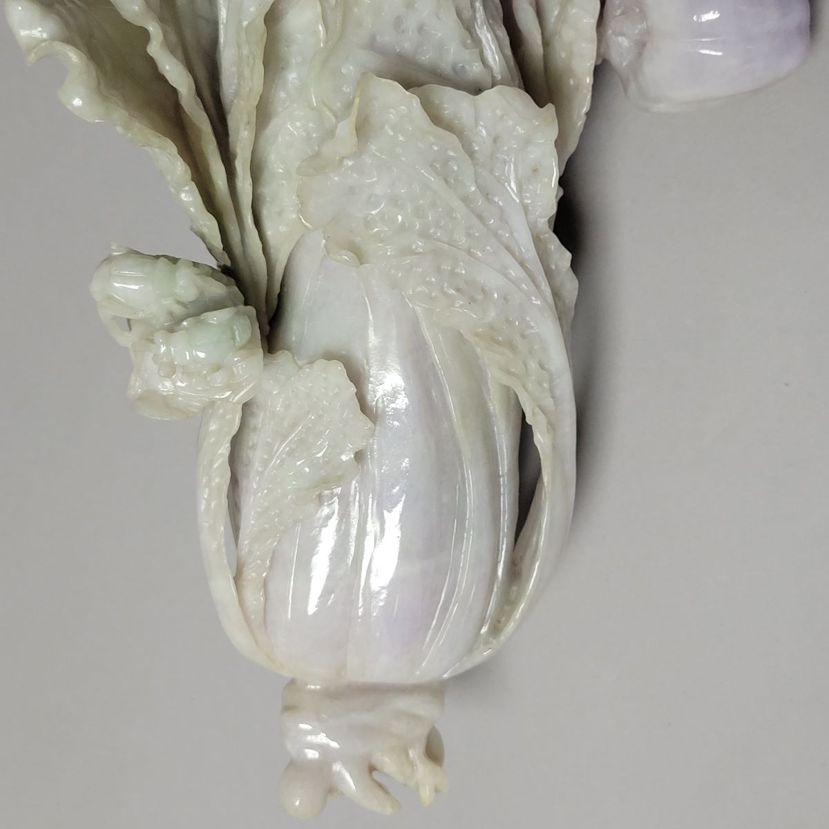Monumental Hand-Carved Chinese Jadeite “Hundred Wealth” Bok Choy with Persimmons, 1970s