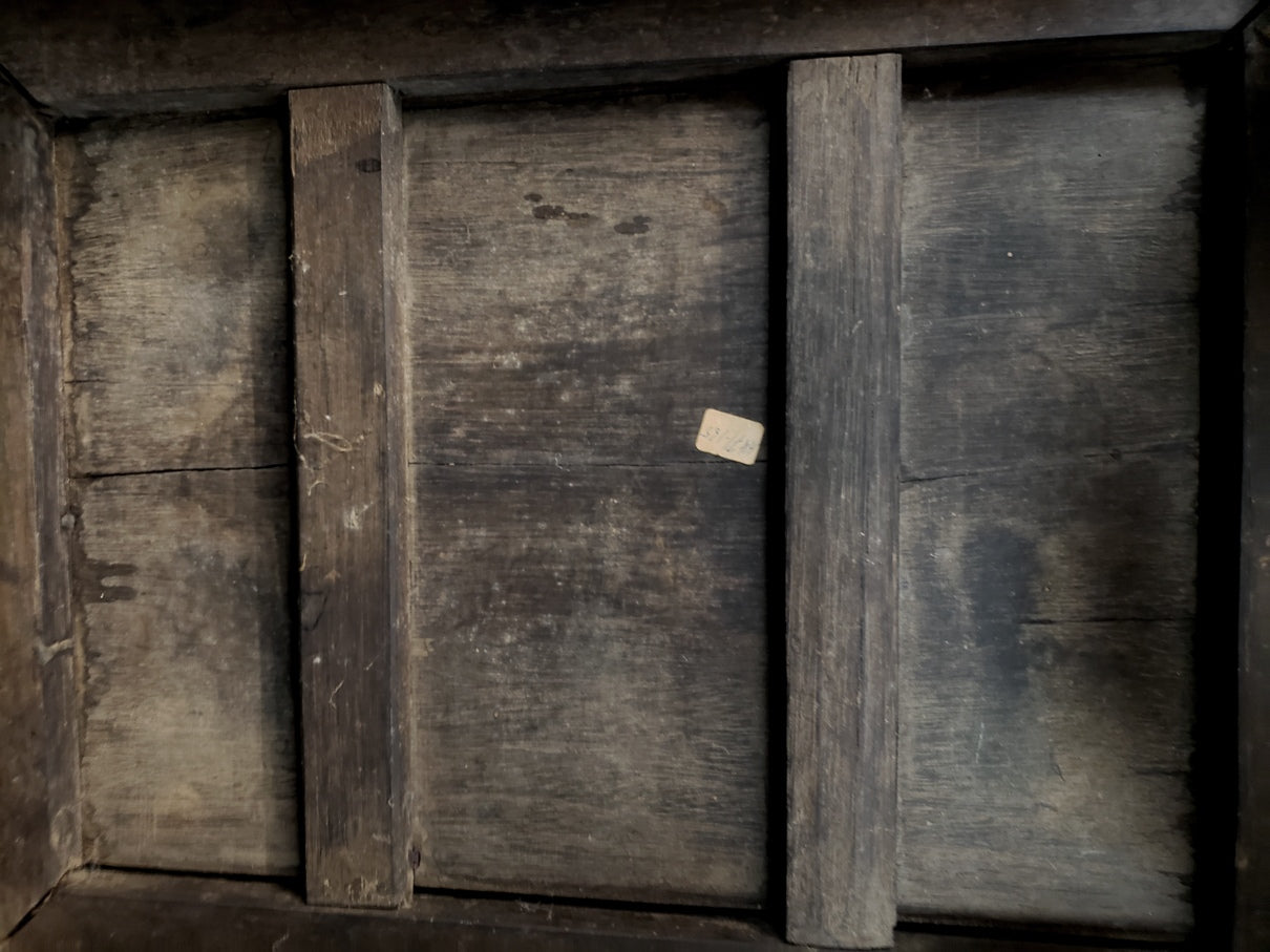 Late Qing Chinese Ebonized Elm Yokeback Side Chair with Archaistic Carved Panel, c. 1880–1915