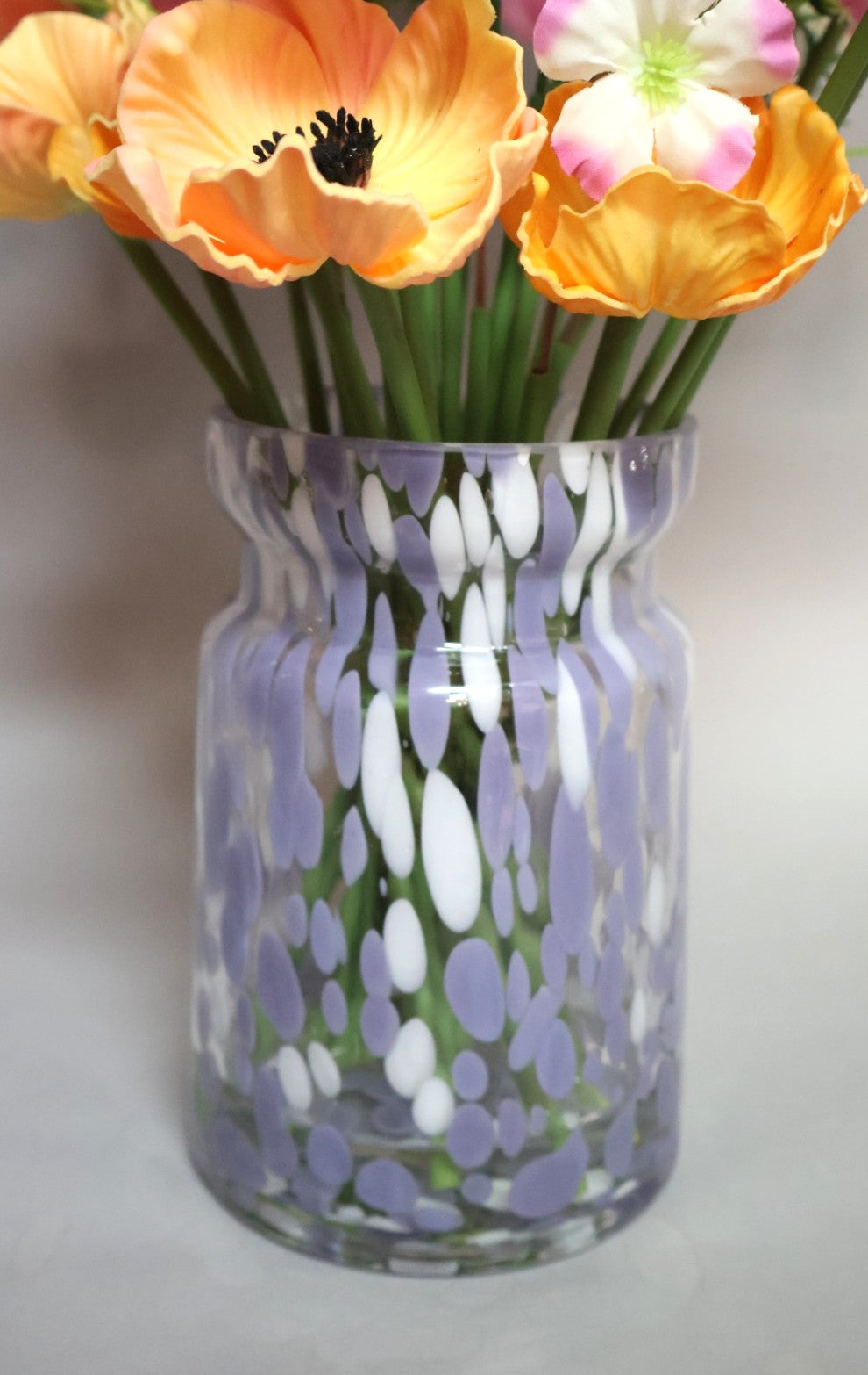 Laura Ashley Permanent Botanical Arrangement in Lavender Glass Vase