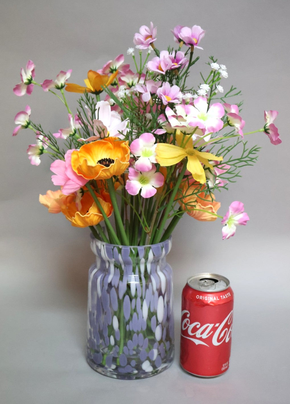 Laura Ashley Permanent Botanical Arrangement in Lavender Glass Vase