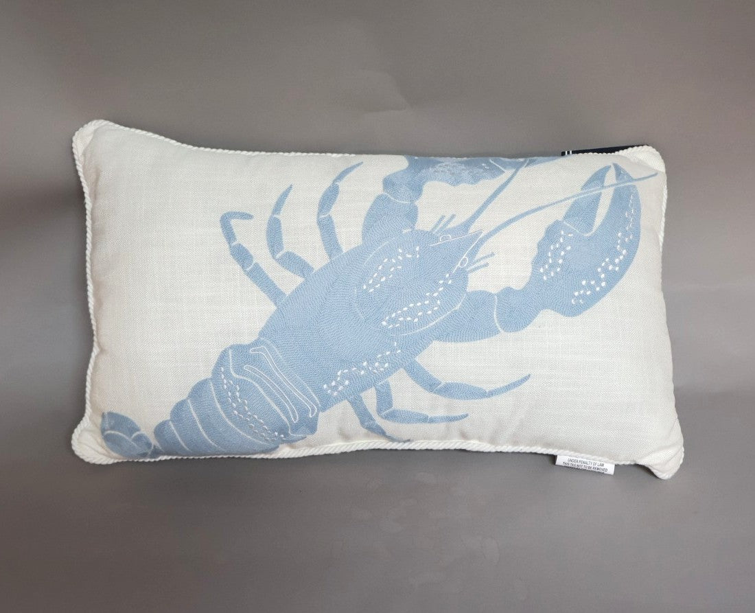 Pair of Nautica Embroidered Lobster Lumbar Pillows