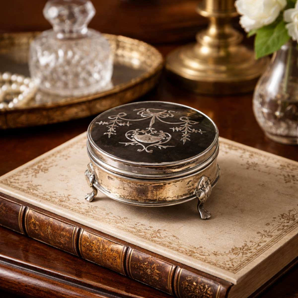 Victorian Sterling Silver & Tortoiseshell Box, London 1888